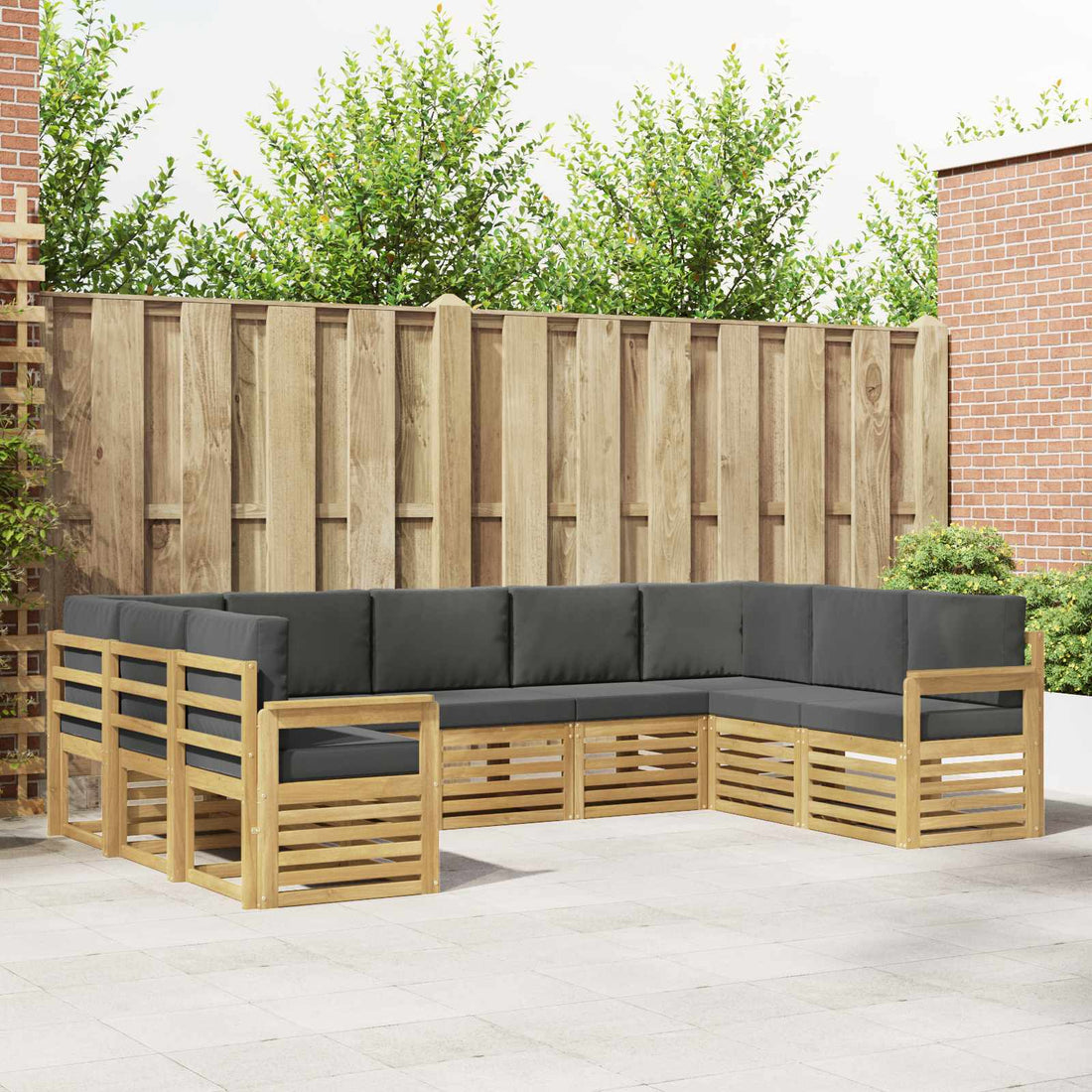 vidaXL Conjunto de sofás de exterior 7 uds. Blanco y Antracita