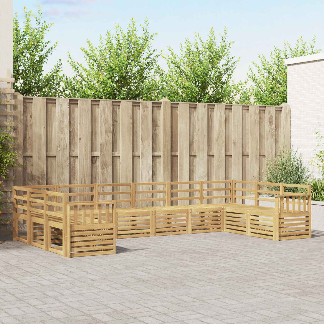 vidaXL Conjunto de sofás de exterior 10 uds. Blanco