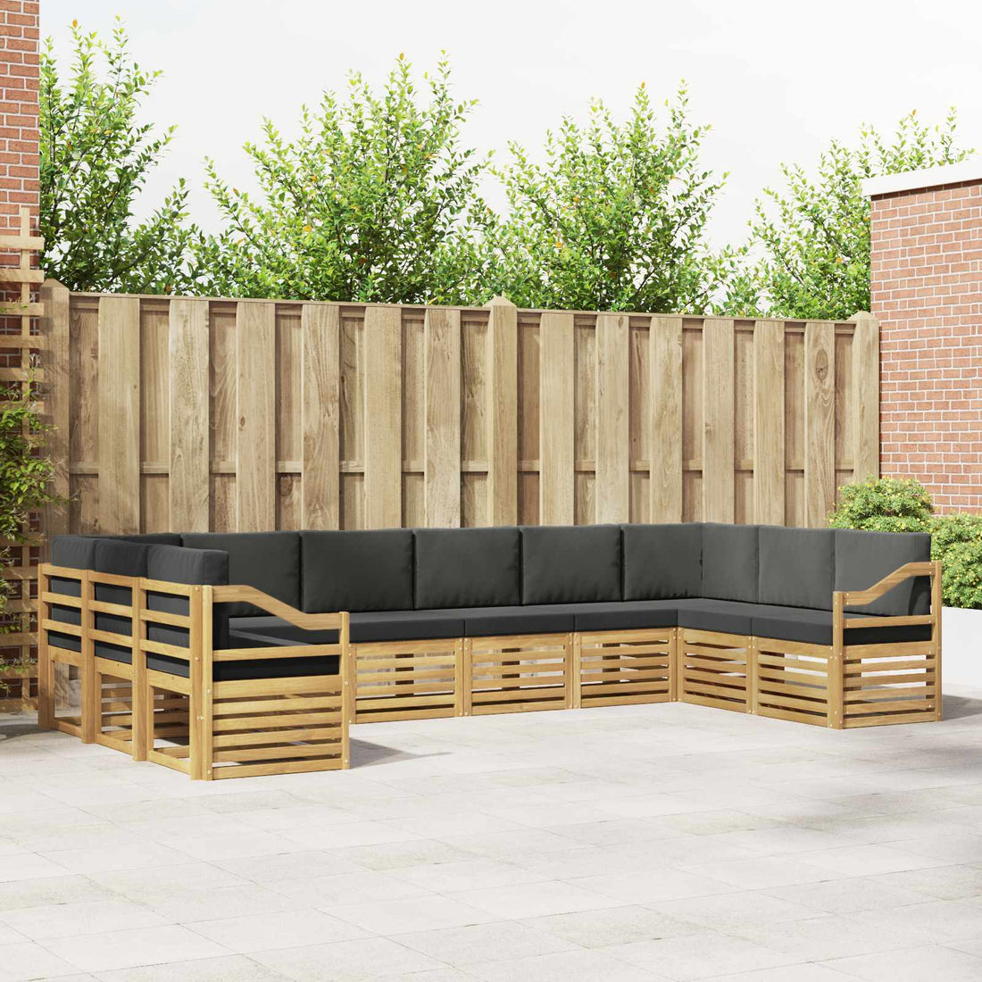 vidaXL Conjunto de sofás de exterior 10 uds. Blanco y Antracita