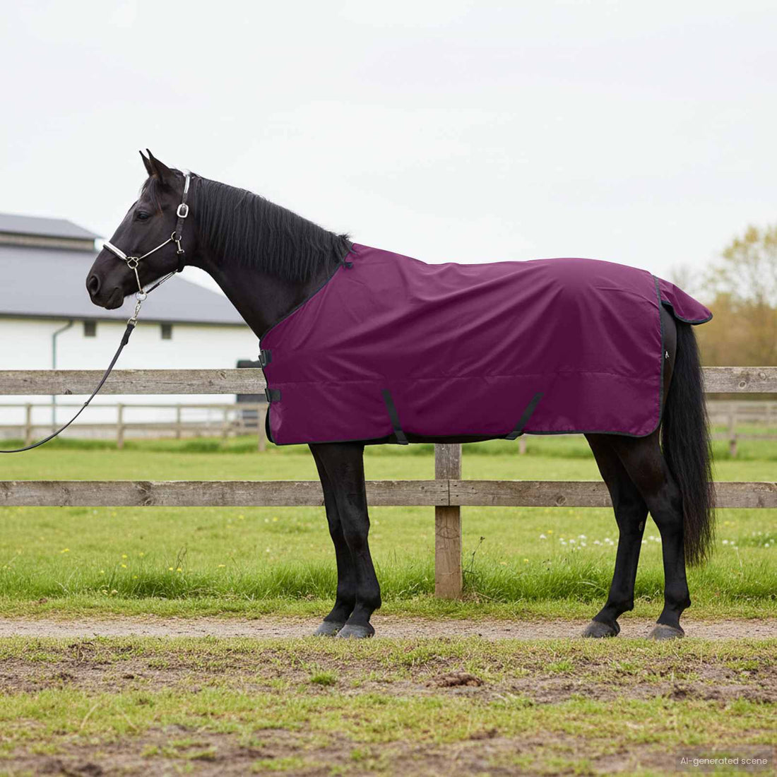vidaXL Manta para Caballo Morado Completo 115 cm Poliéster