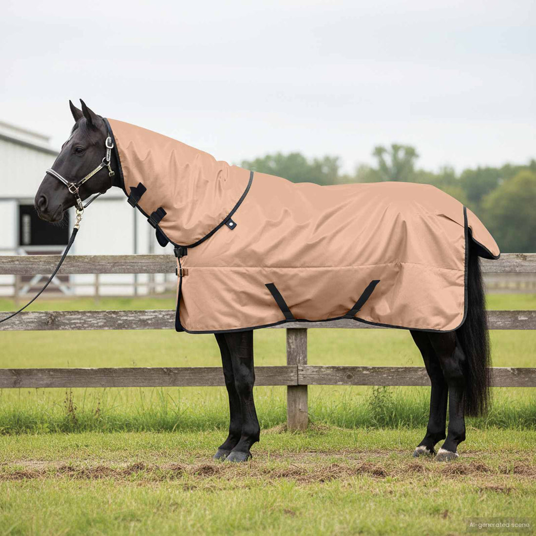 vidaXL Manta para Caballo Capuchino 135 cm Poliéster