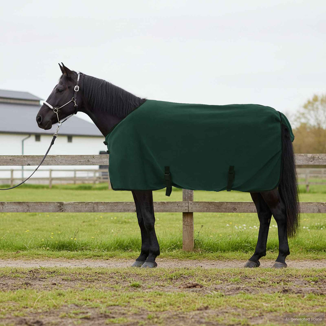 vidaXL Manta para Caballo Verde oscuro completo 105 cm