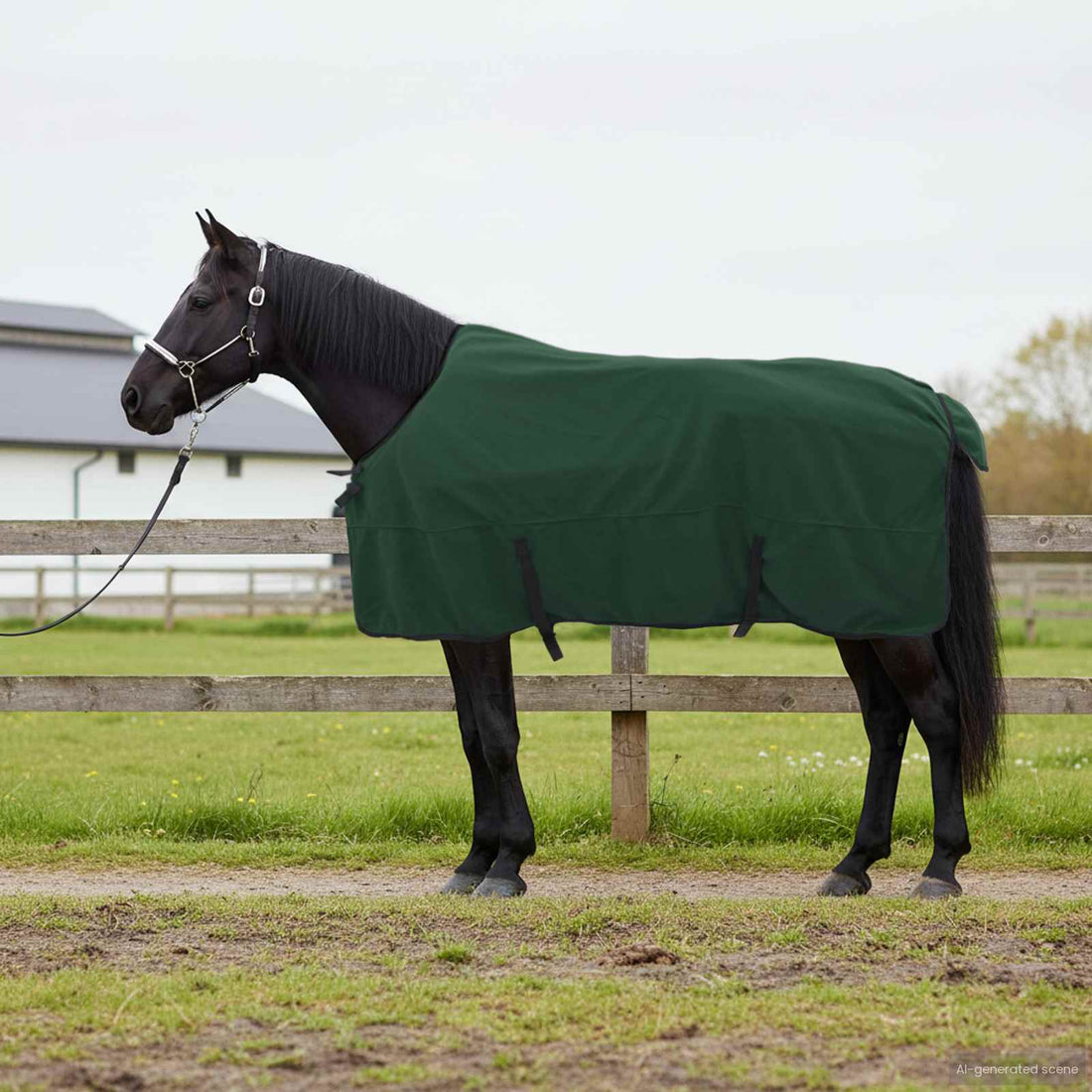 vidaXL Manta para Caballo Verde oscuro completo 155 cm