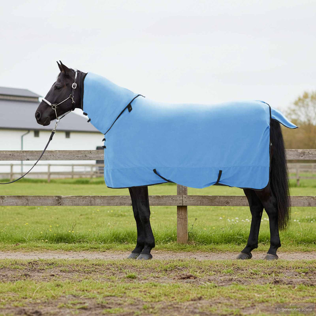 vidaXL Manta para Caballo Aqua Completo 145 cm