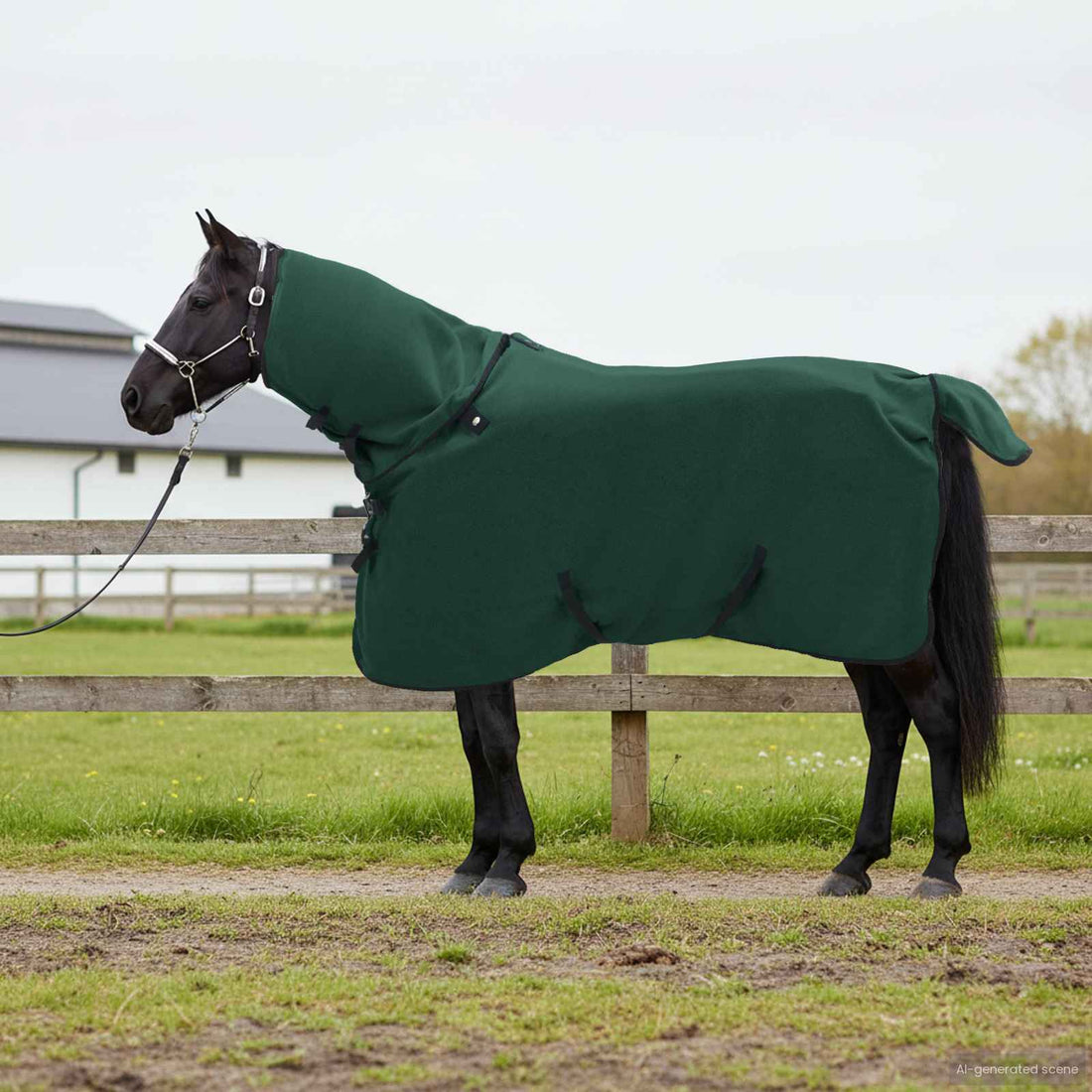 vidaXL Manta para Caballo Verde oscuro completo 115 cm