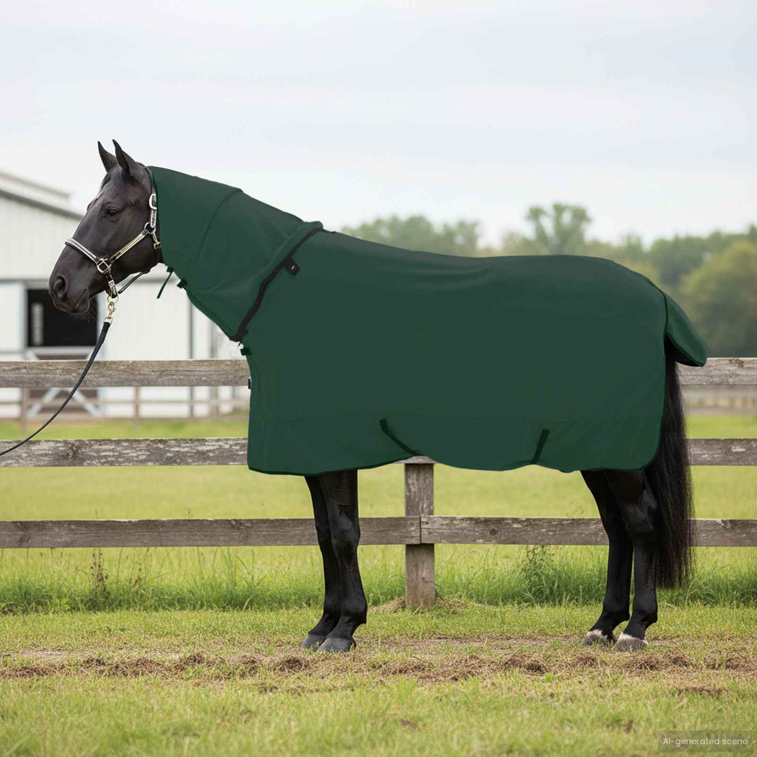 vidaXL Manta para Caballo Verde oscuro completo 155 cm