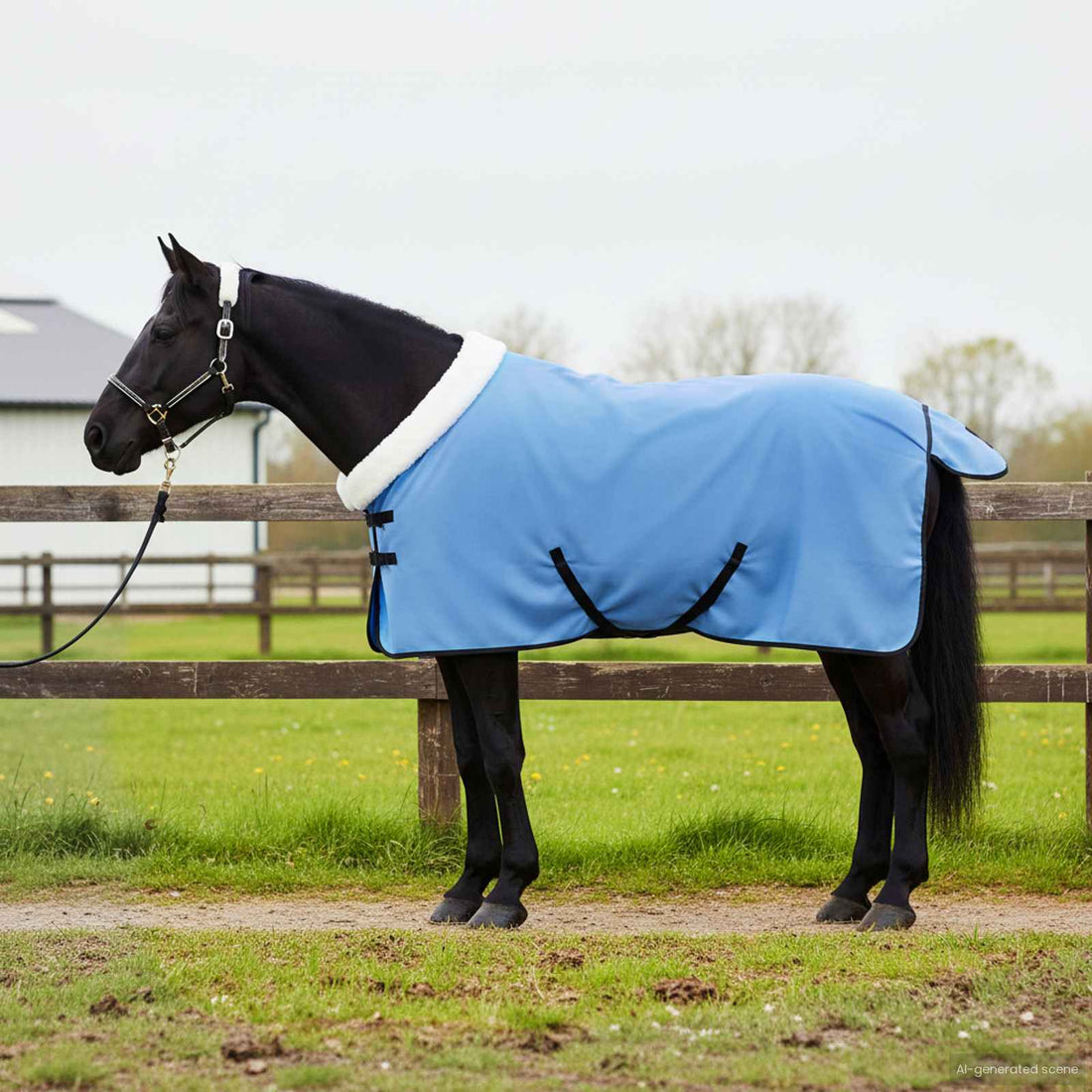 vidaXL Manta para Caballo Aqua Completo 75 cm Forro polar