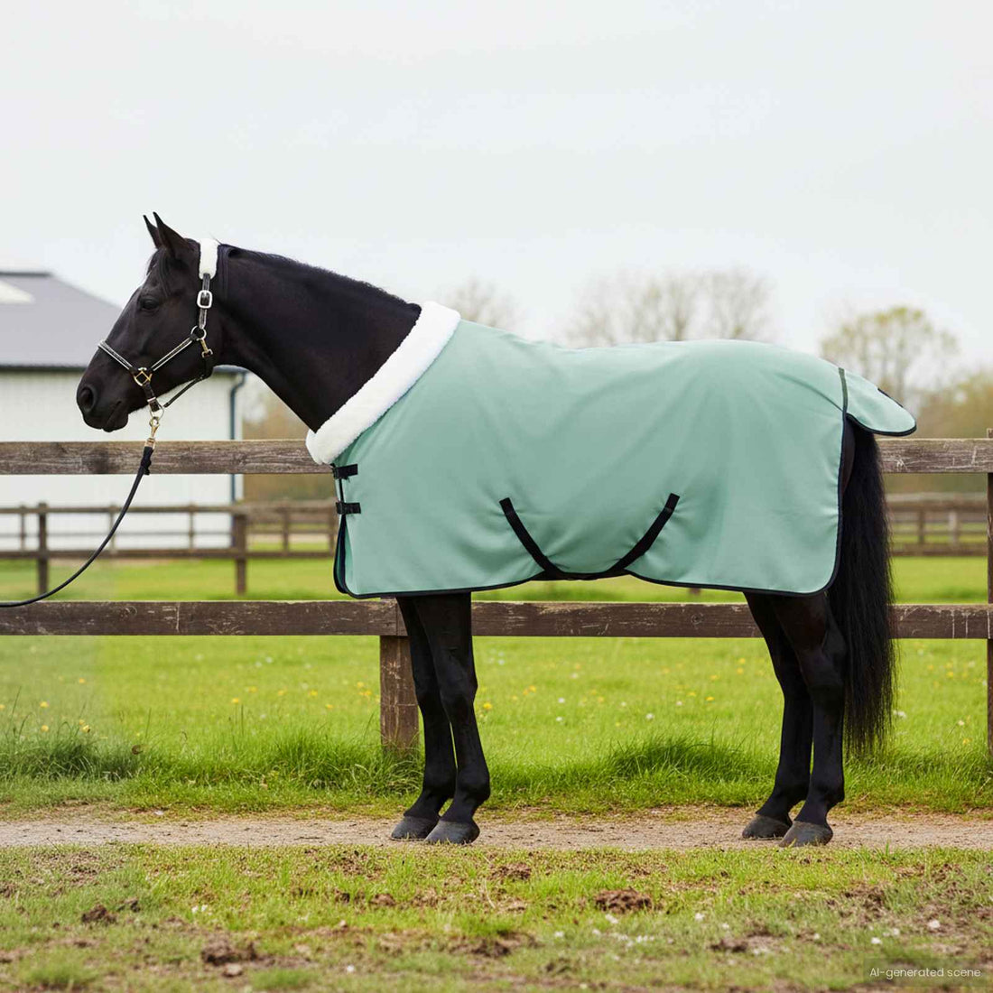 vidaXL Manta para Caballo Verde especial 105 cm Forro polar