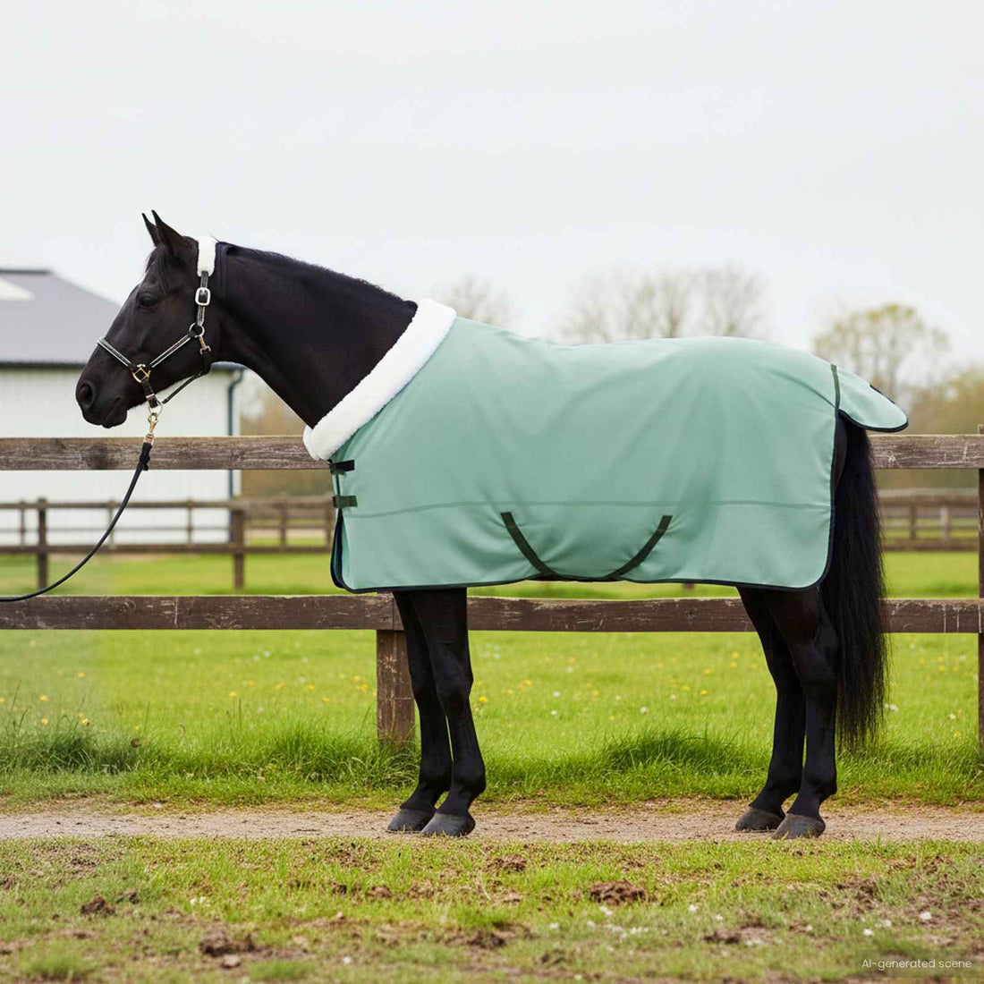 vidaXL Manta para Caballo Verde especial 125 cm Forro polar