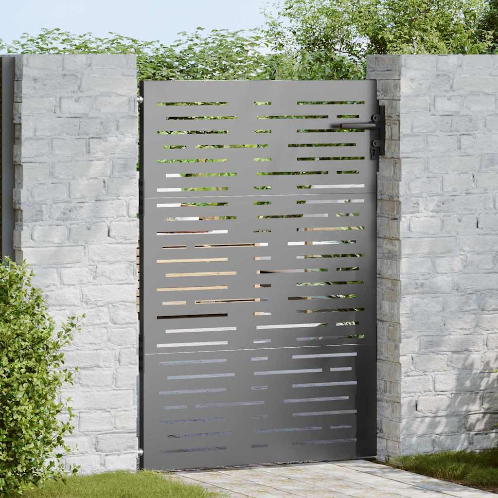 vidaXL Puerta de jardín 85 x 125 cm Negro Con cerradura