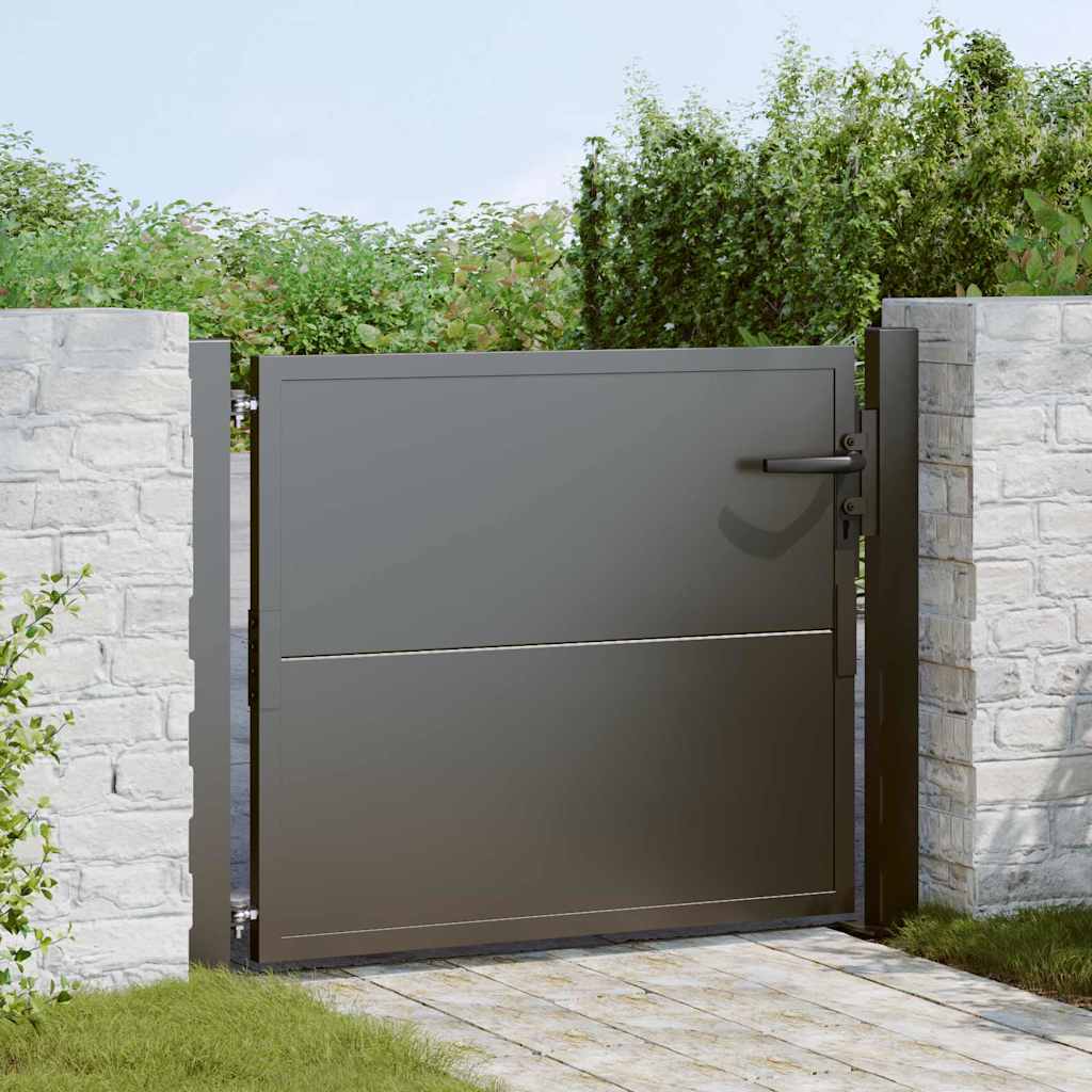 vidaXL Puerta de jardín 110 x 105 cm Negro Con cerradura