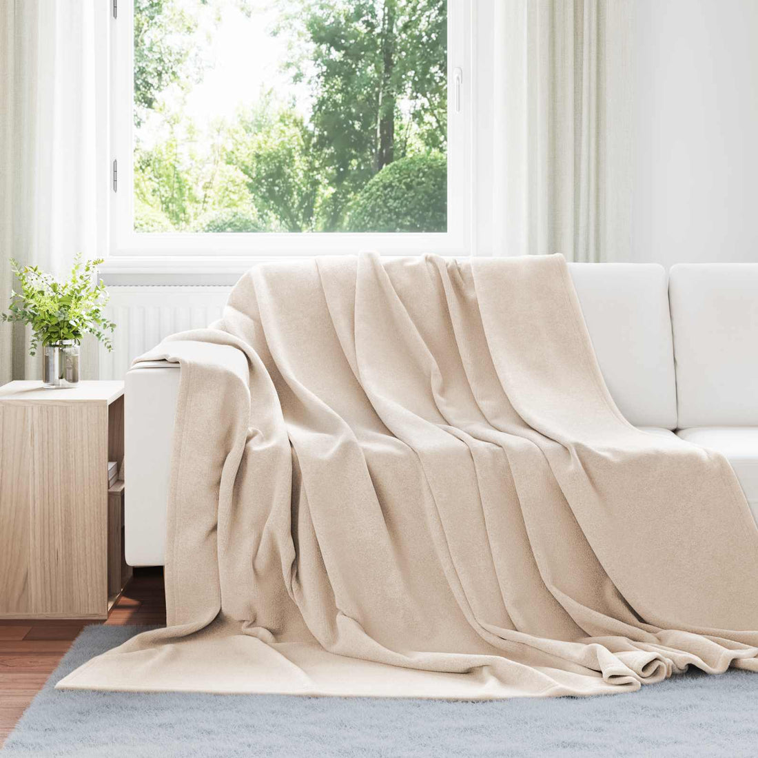 vidaXL Manta Beige 220 x 240 cm 1.38 kg Lana