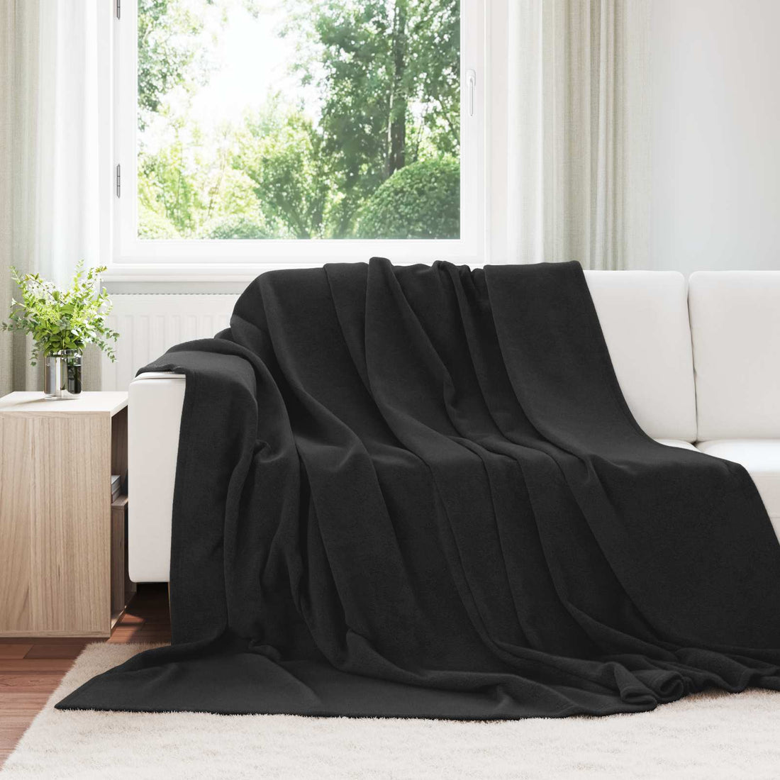 vidaXL Manta Negro 220 x 240 cm 1.37 kg Lana