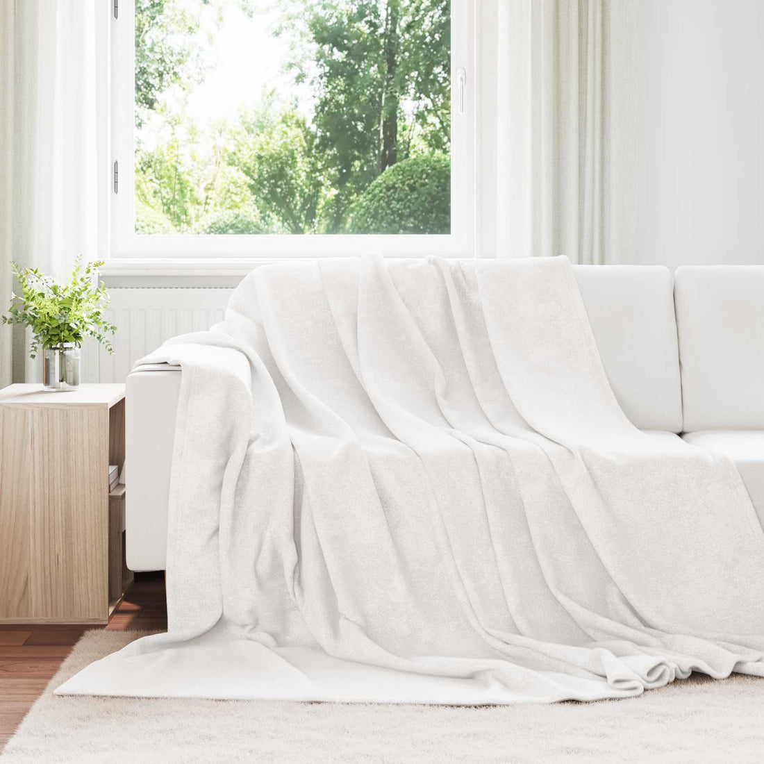 vidaXL Manta Blanco 220 x 240 cm 1.37 kg Lana