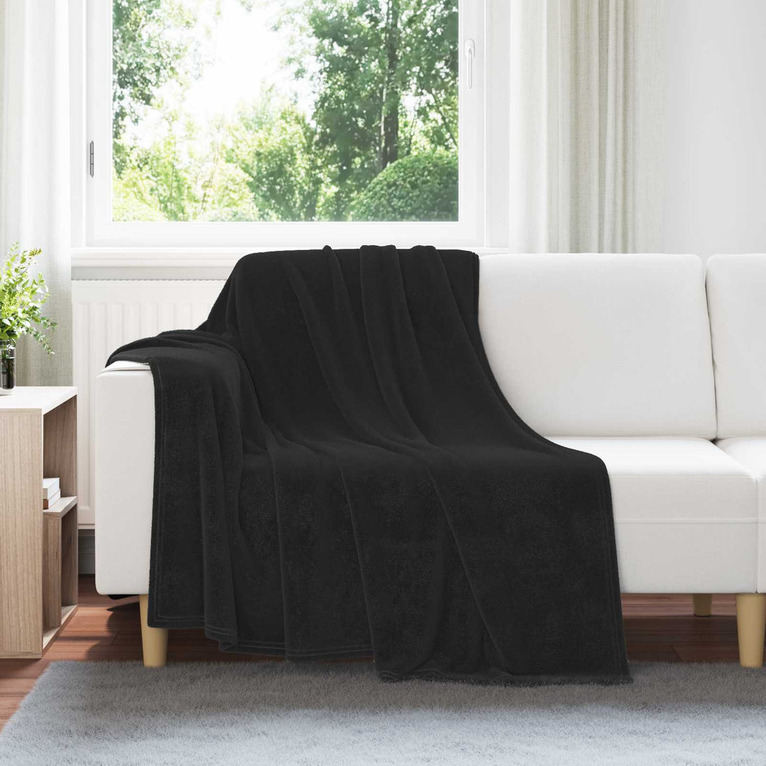 vidaXL Mantitas de Sofá 6 uds. Negro 150 x 200 cm 4.68 kg Lana