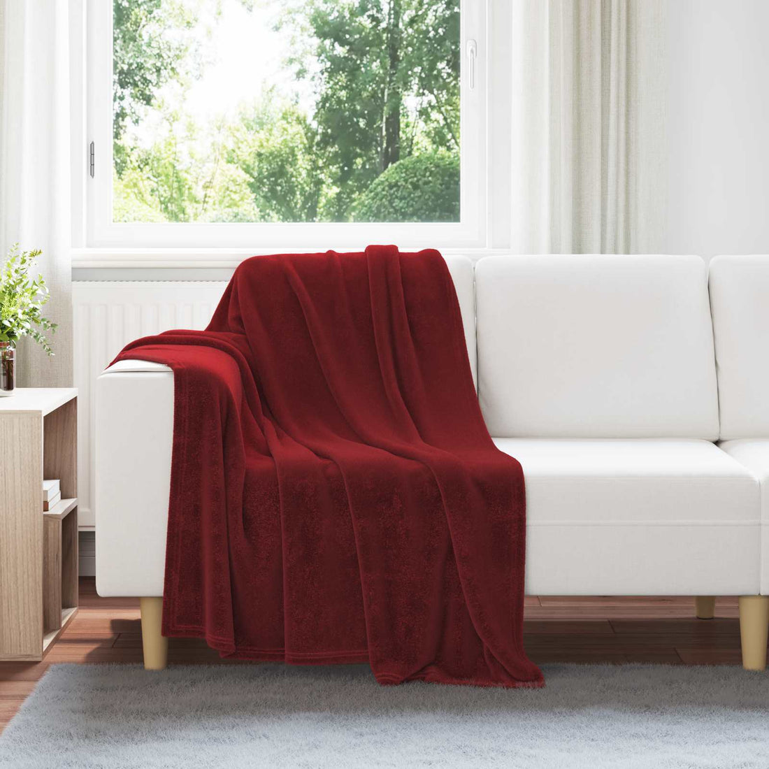 vidaXL Mantitas de Sofá 6 uds. Rojo Burdeos 130 x 150 cm 3.04 kg Lana