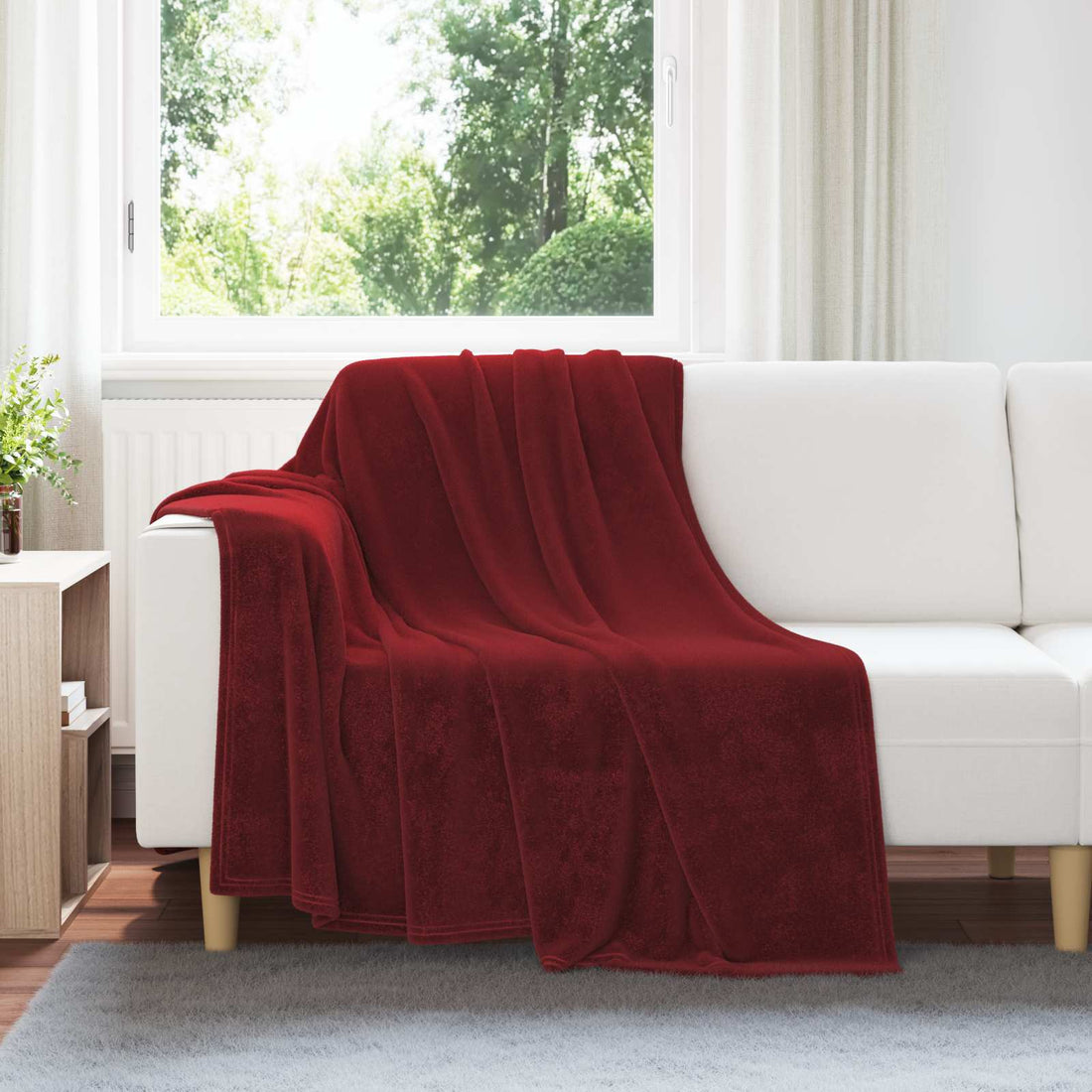 vidaXL Mantitas de Sofá 6 uds. Rojo Burdeos 150 x 200 cm 4.68 kg Lana