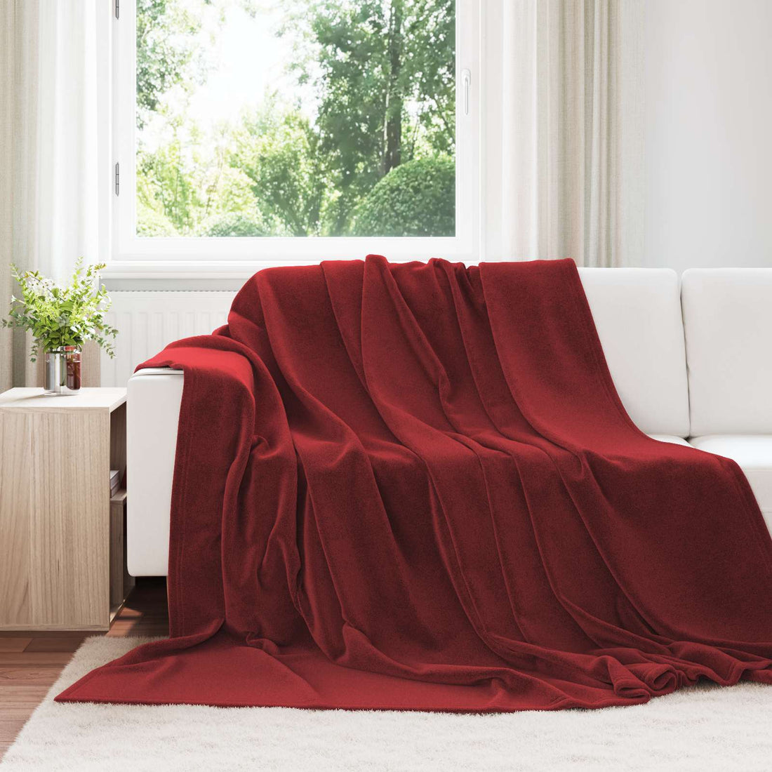 vidaXL Mantitas de Sofá 6 uds. Rojo Burdeos 240 x 270 cm 10.11 kg Lana