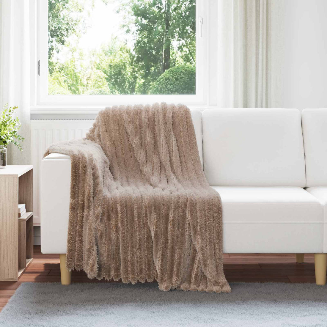 vidaXL Mantitas de Sofá 6 uds. Camel 150 x 130 cm 2.85 kg Lana