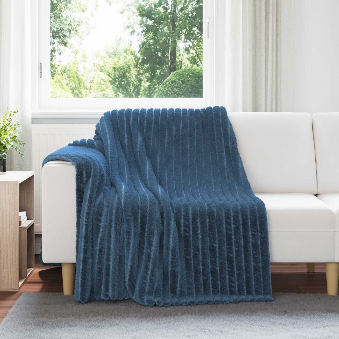 vidaXL Mantitas de Sofá 6 uds. Azul marino 200 x 150 cm 4.75 kg Lana
