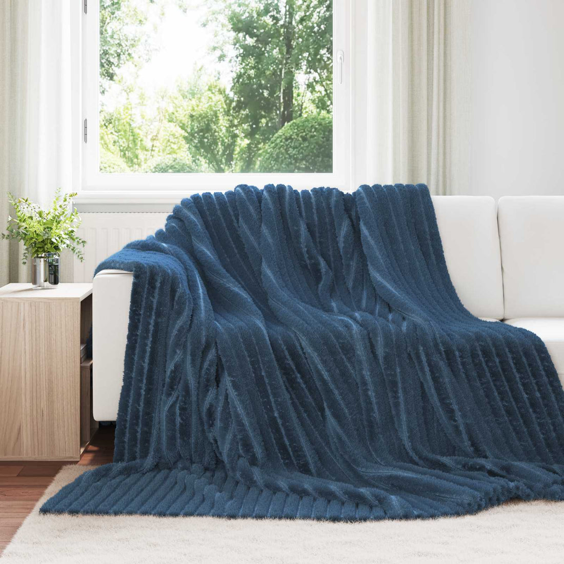 vidaXL Mantitas de Sofá 6 uds. Azul marino 240 x 220 cm 8.76 kg Lana