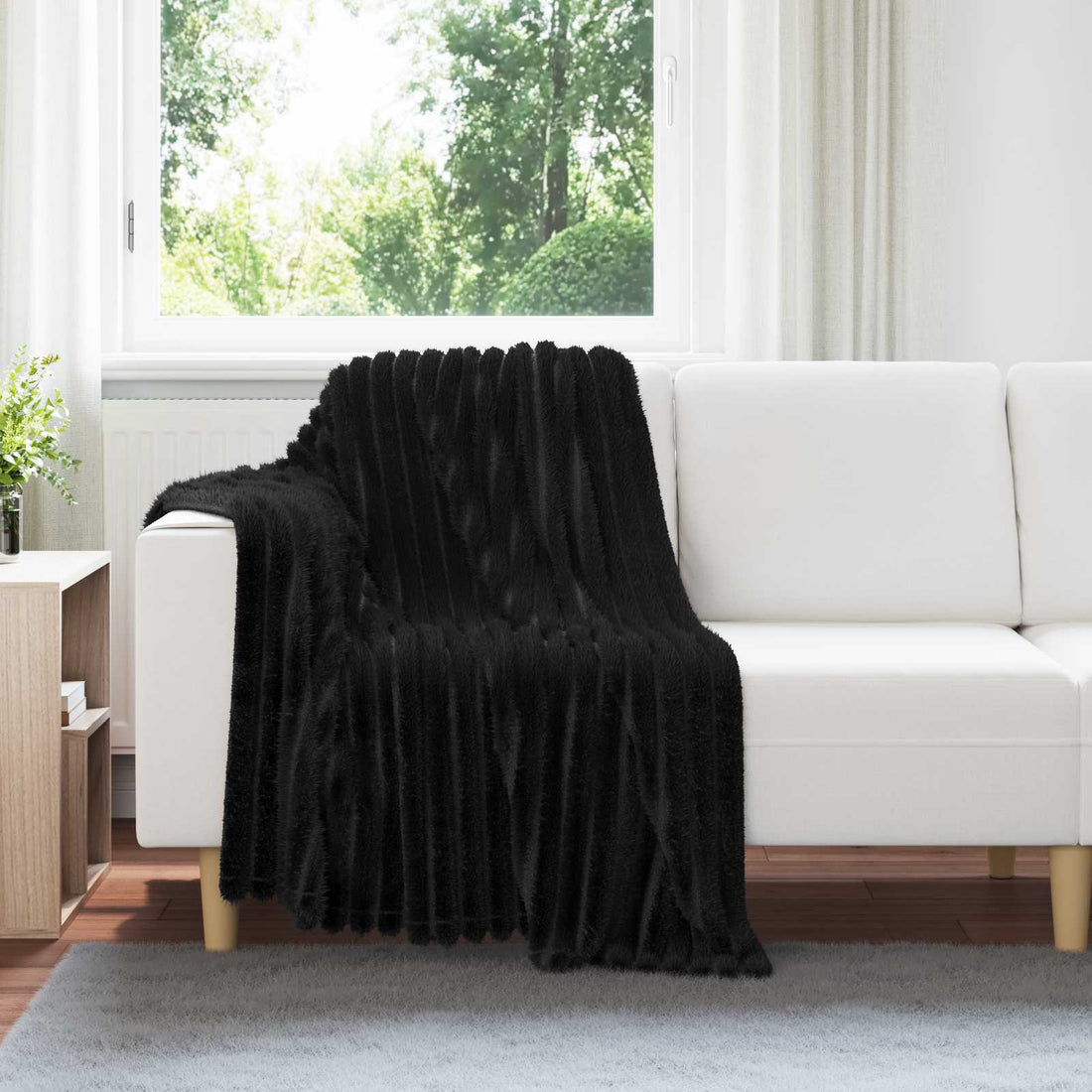 vidaXL Mantitas de Sofá 6 uds. Negro 150 x 130 cm 2.85 kg Lana