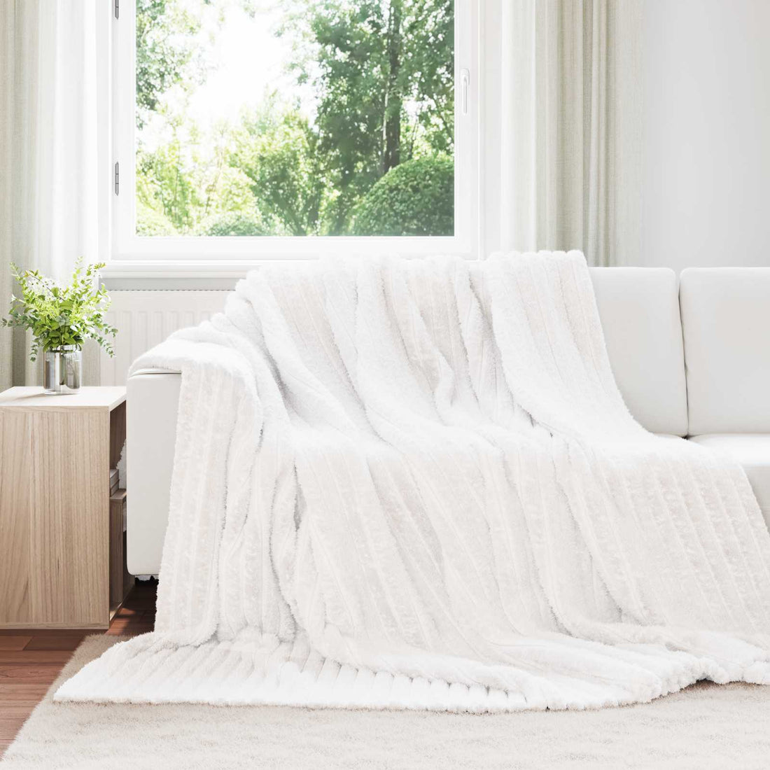 vidaXL Mantitas de Sofá 6 uds. Blanco 270 x 240 cm 9.08 kg Lana