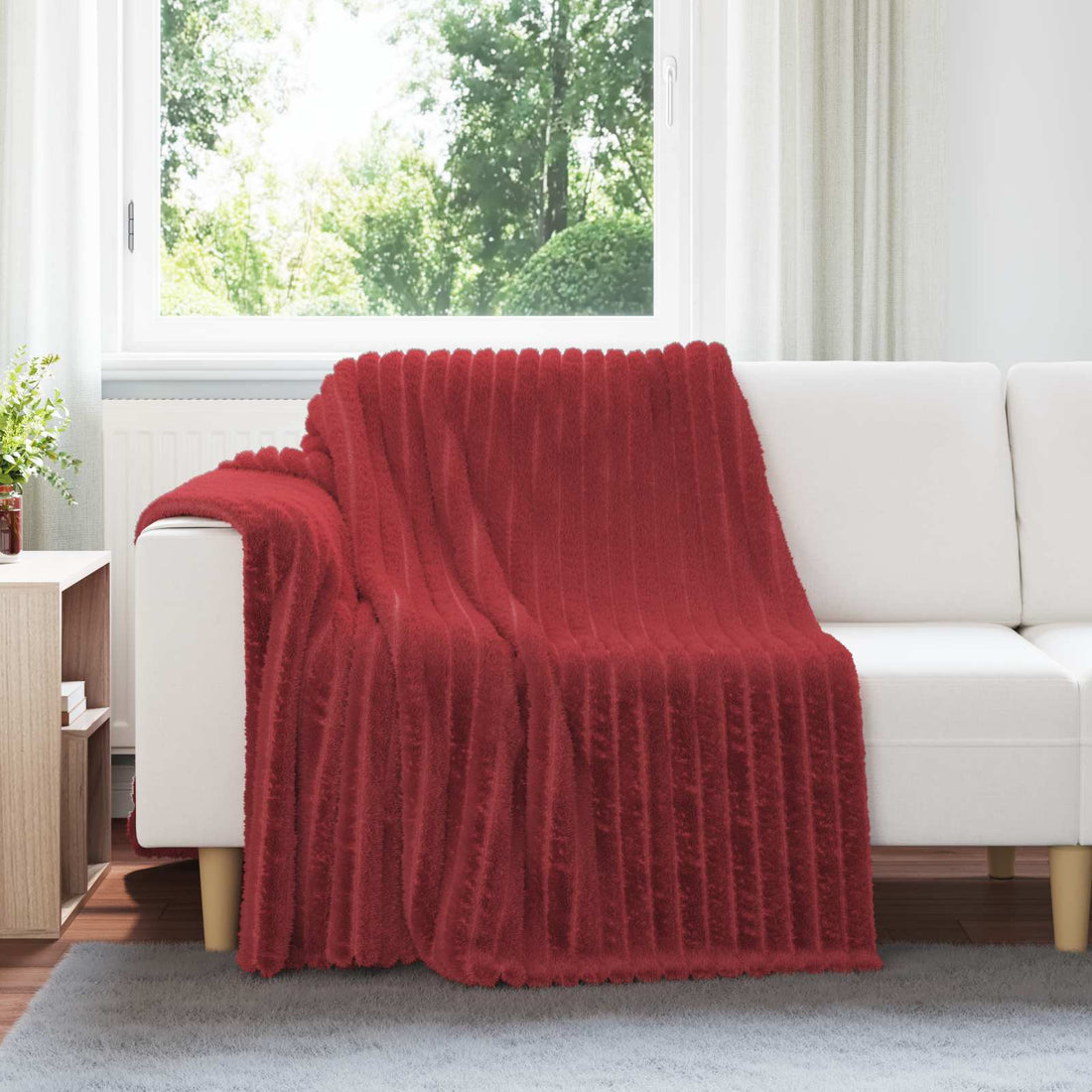 vidaXL Mantitas de Sofá 6 uds. Rojo Burdeos 200 x 150 cm 4.75 kg Lana