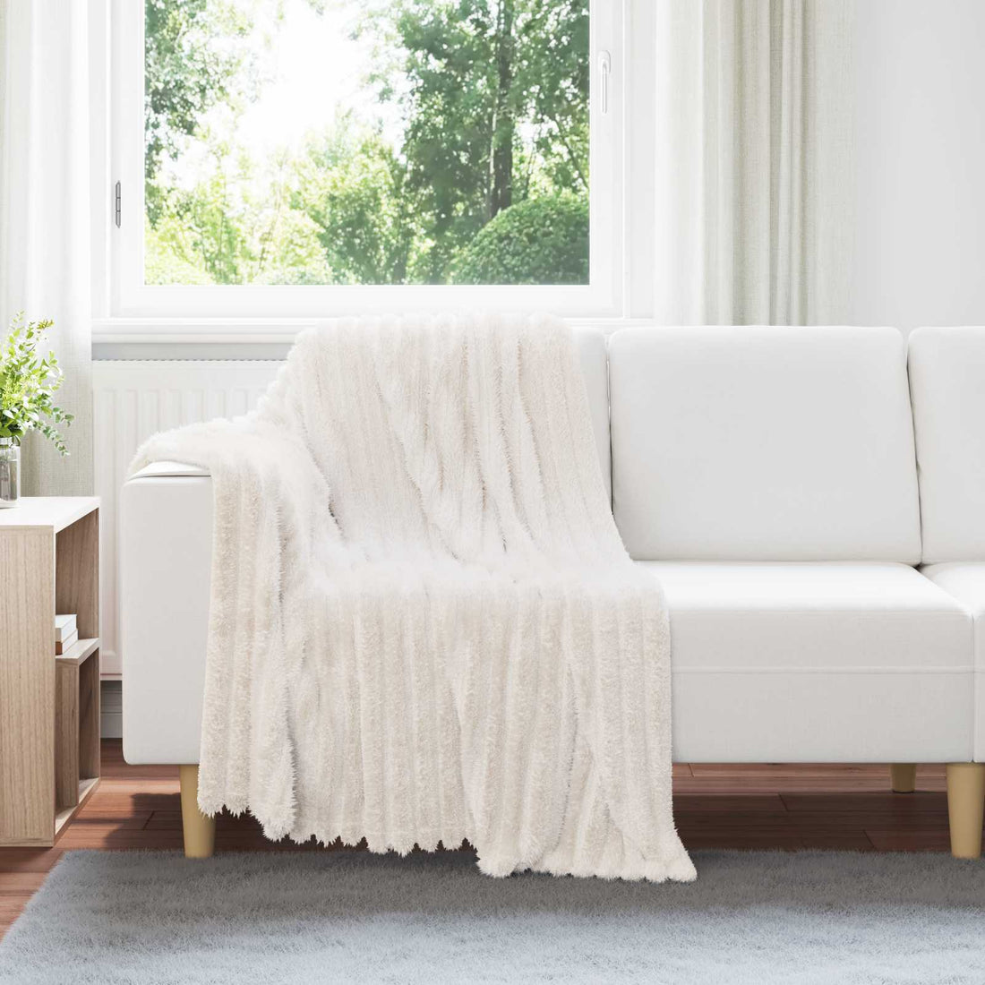 vidaXL Mantitas de Sofá 6 uds. Crema 150 x 130 cm 2.85 kg Lana