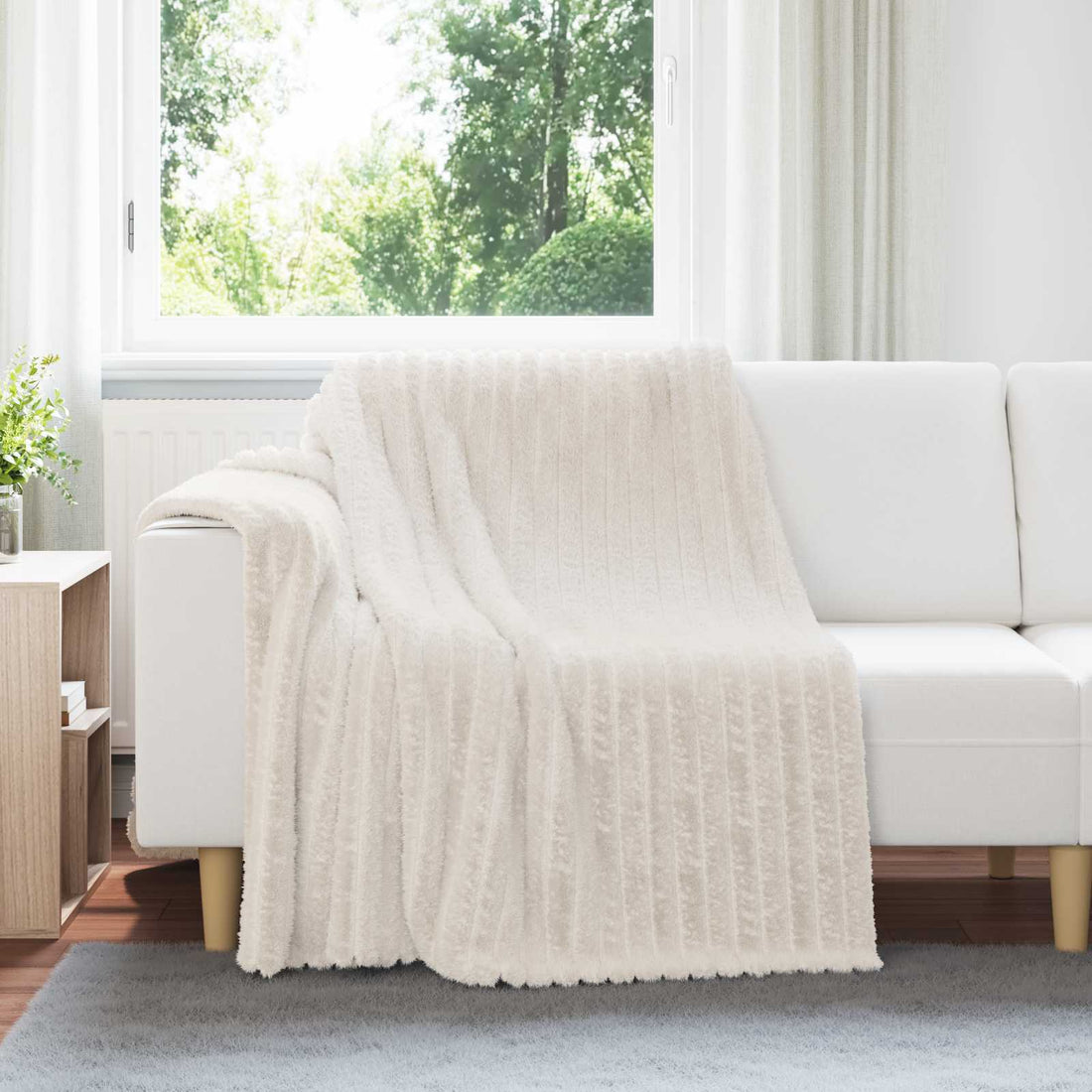 vidaXL Mantitas de Sofá 6 uds. Crema 200 x 150 cm 4.75 kg Lana