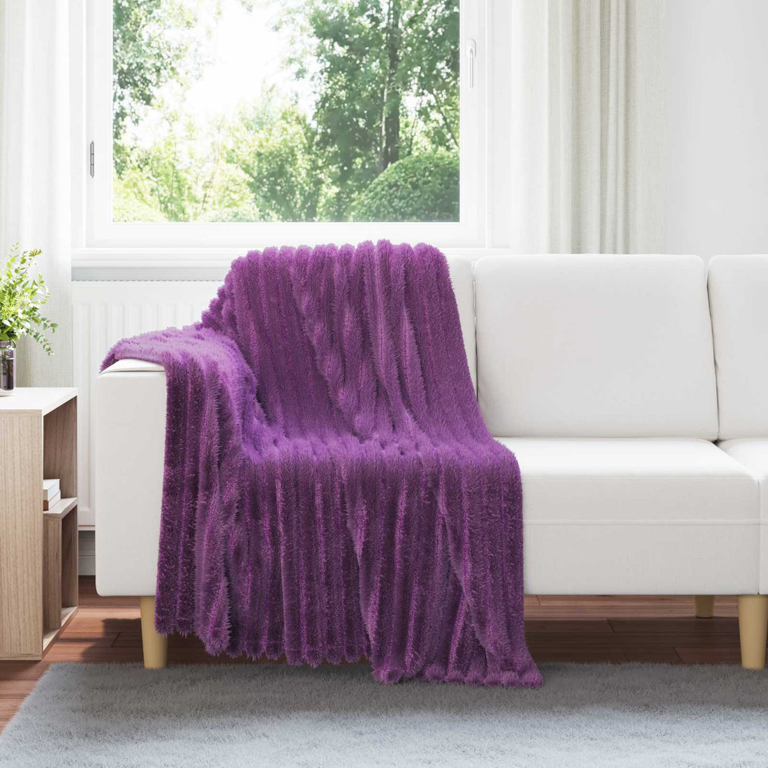 vidaXL Mantitas de Sofá 6 uds. Morado 150 x 130 cm 2.85 kg Lana