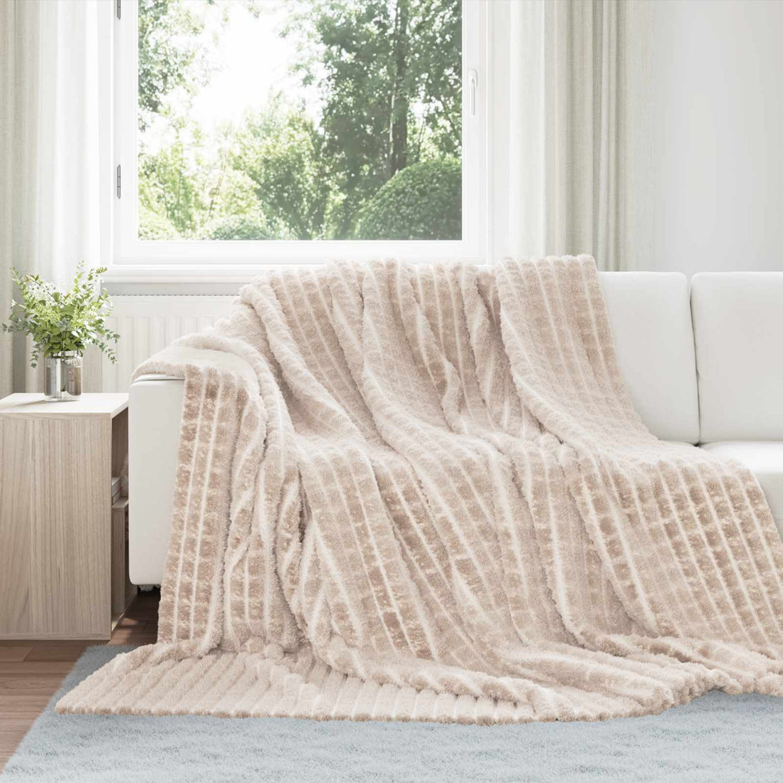 vidaXL Mantitas de Sofá 6 uds. Beige 240 x 220 cm 8.24 kg Lana
