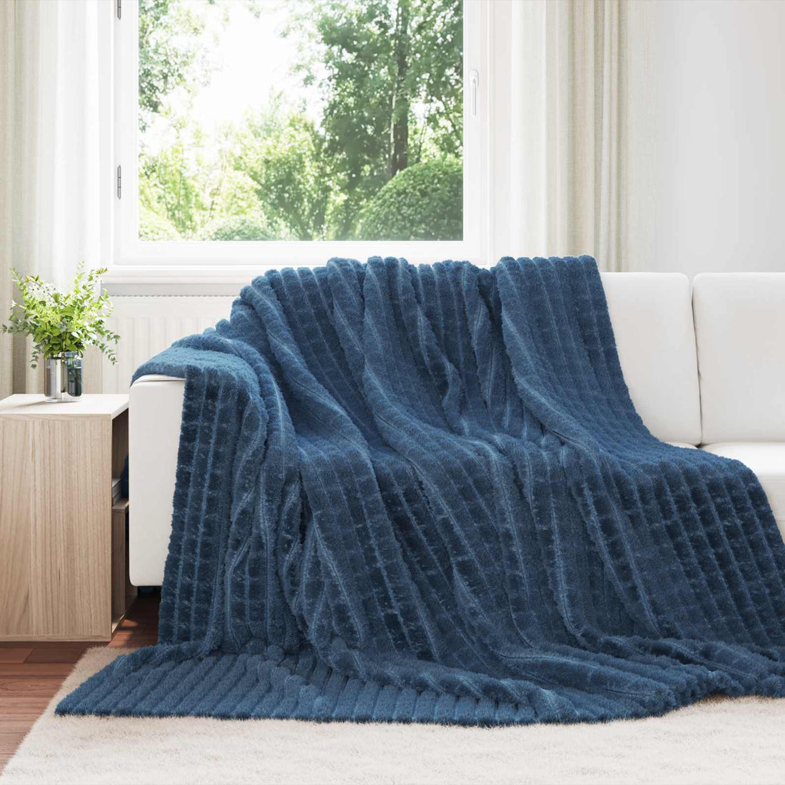 vidaXL Mantitas de Sofá 6 uds. Azul marino 270 x 240 cm 9.6 kg Lana