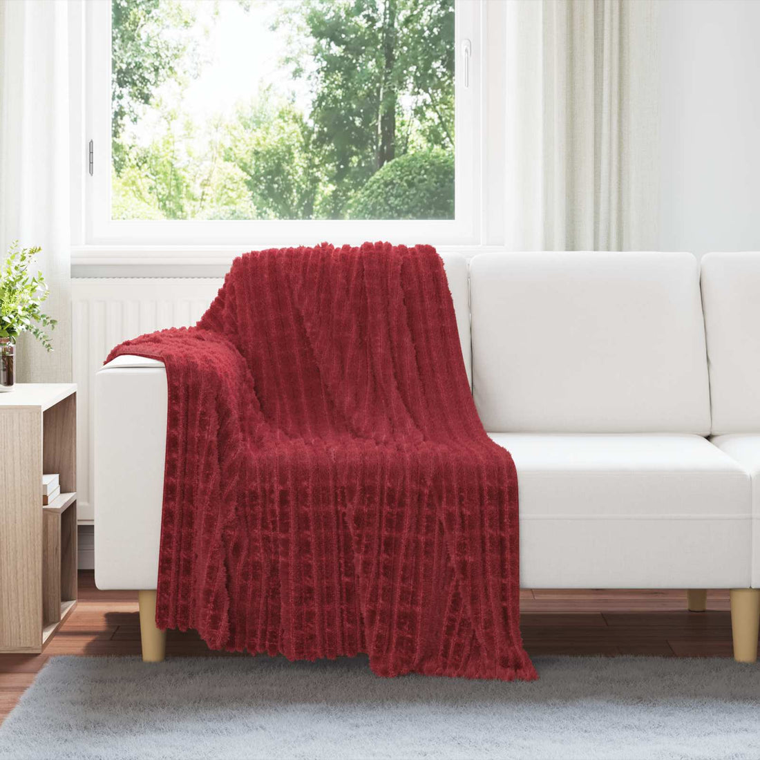 vidaXL Mantitas de Sofá 6 uds. Rojo Burdeos 150 x 130 cm 2.75 kg Lana