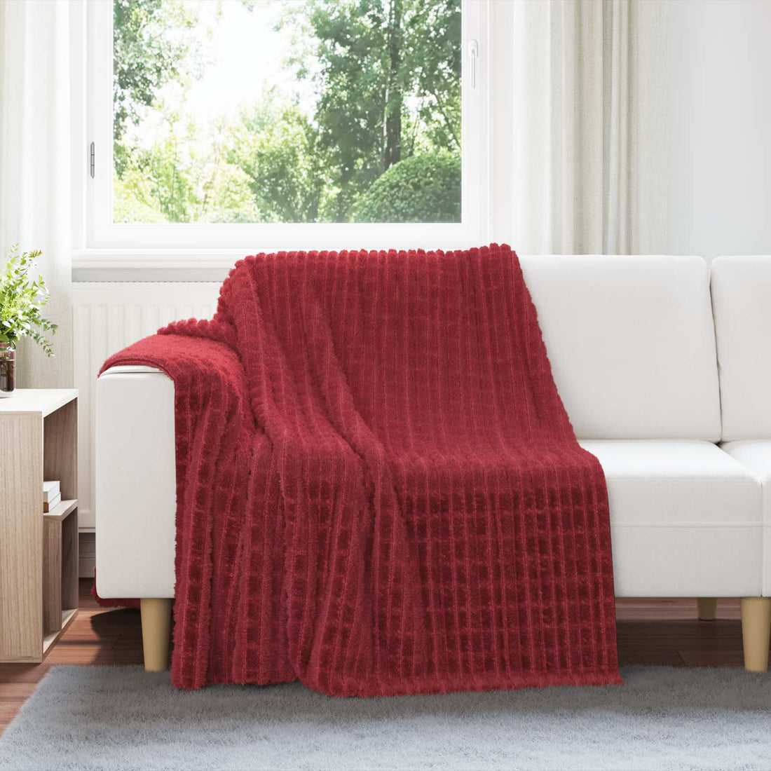 vidaXL Mantitas de Sofá 6 uds. Rojo Burdeos 200 x 150 cm 4.5 kg Lana