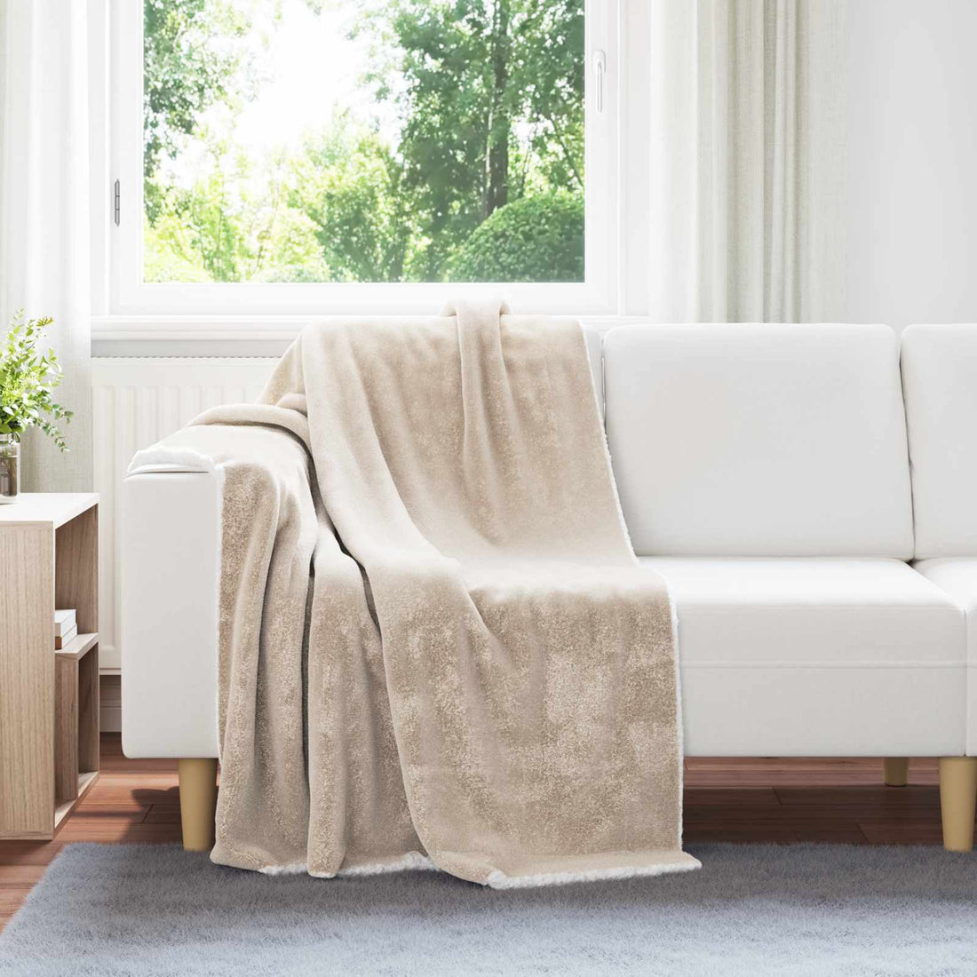 vidaXL Manta Beige 130 x 150 cm 1 kg Lana