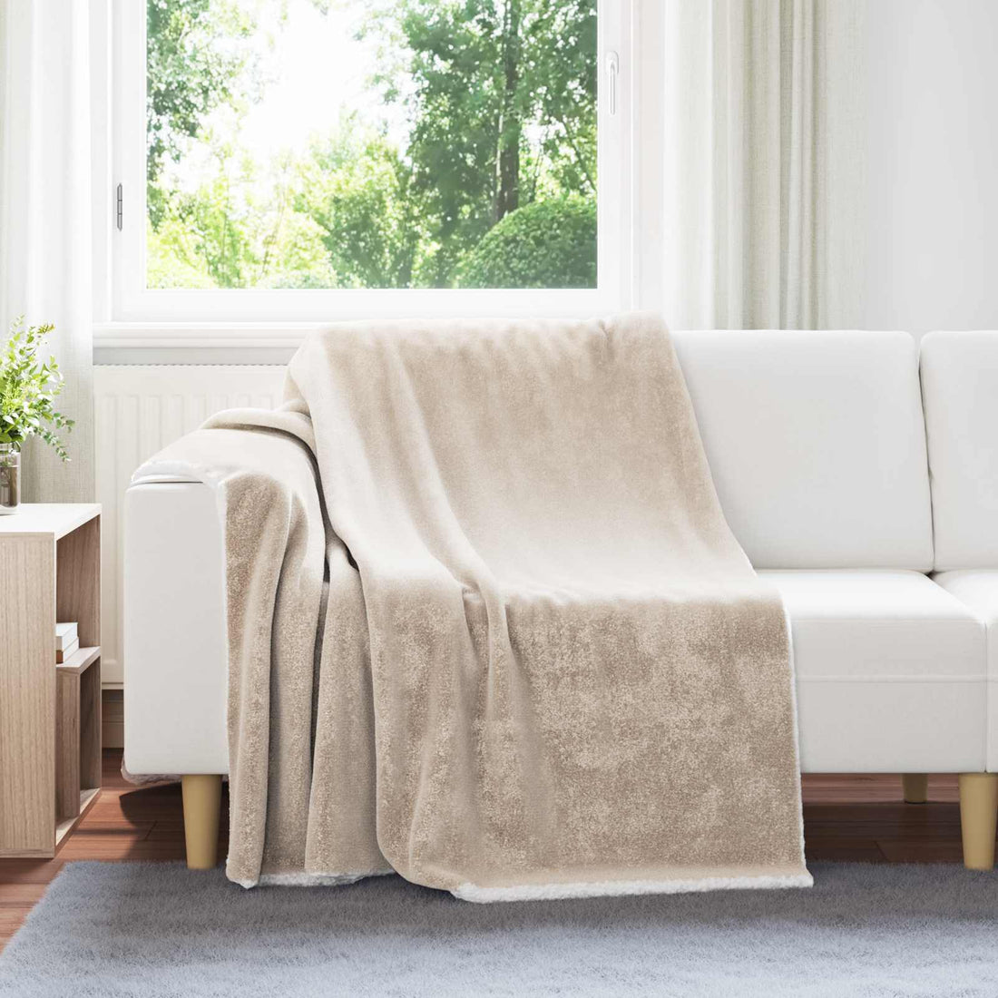 vidaXL Manta Beige 150 x 200 cm 1.64 kg Lana
