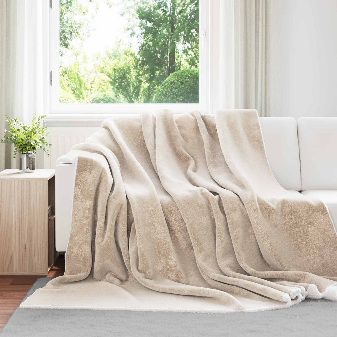 vidaXL Manta Beige 240 x 270 cm 3.17 kg Lana