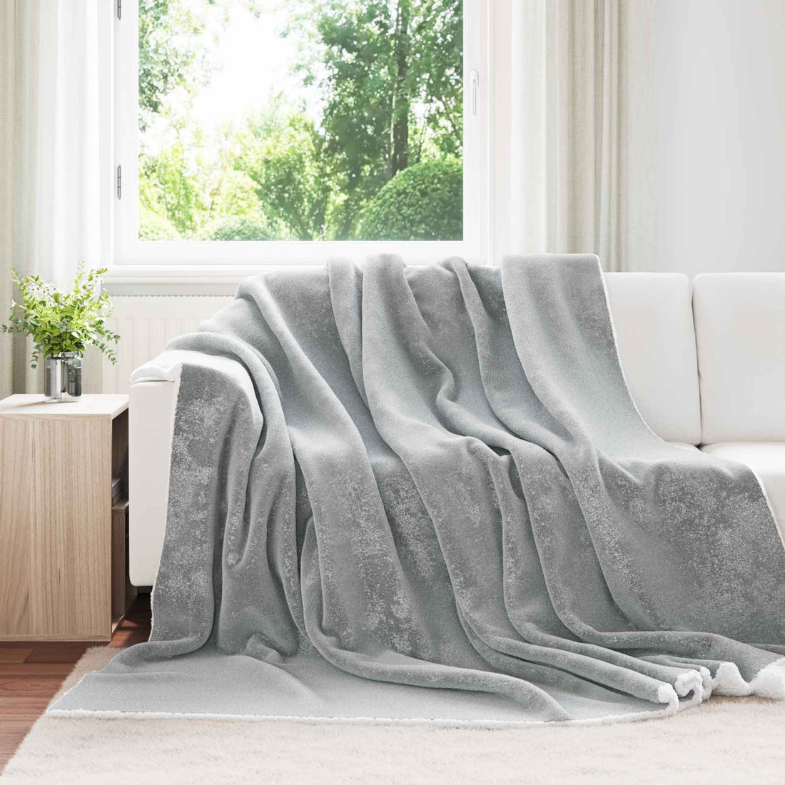 vidaXL Manta Gris 240 x 270 cm 3.17 kg Lana
