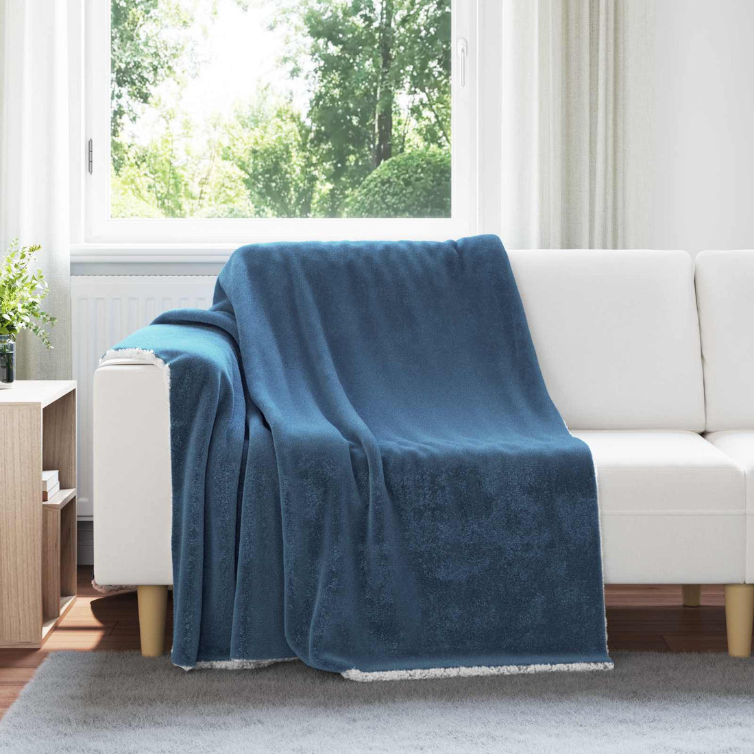 vidaXL Manta Azul marino 150 x 200 cm 1.64 kg Lana