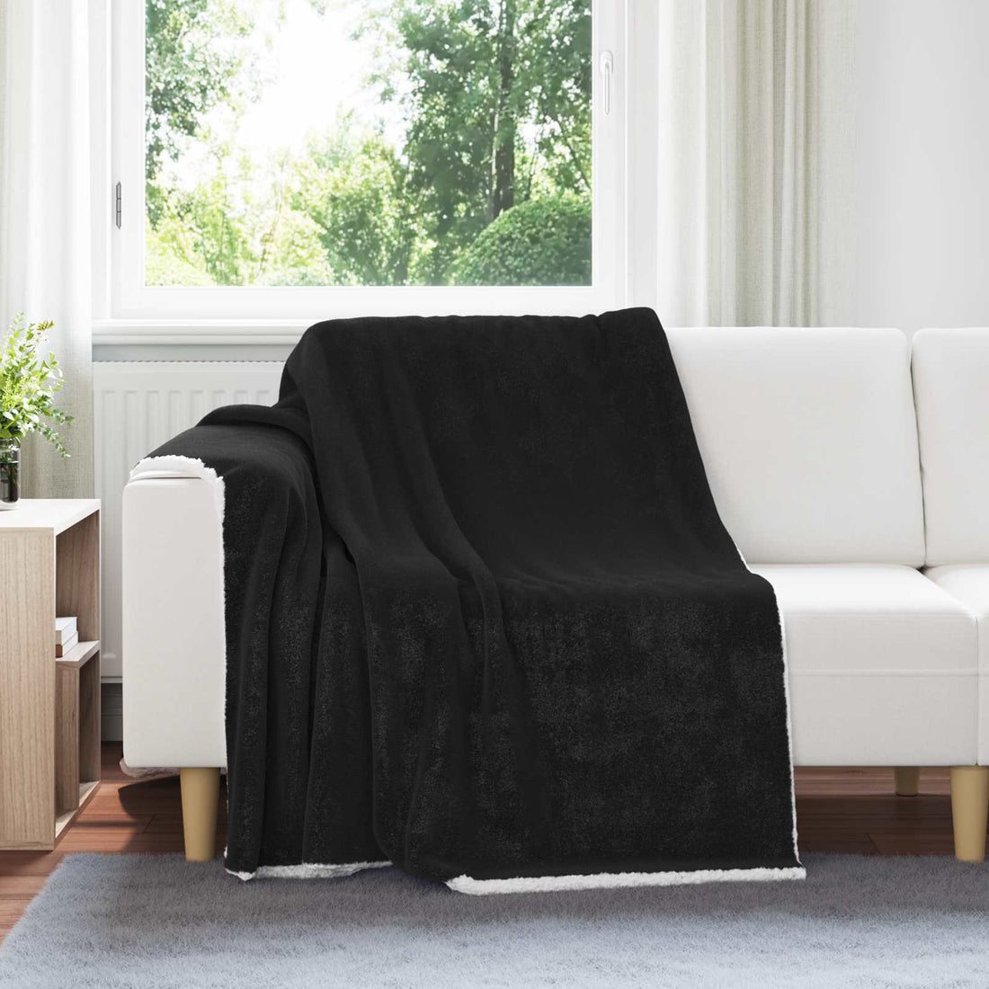vidaXL Manta Negro 150 x 200 cm 1.64 kg Lana
