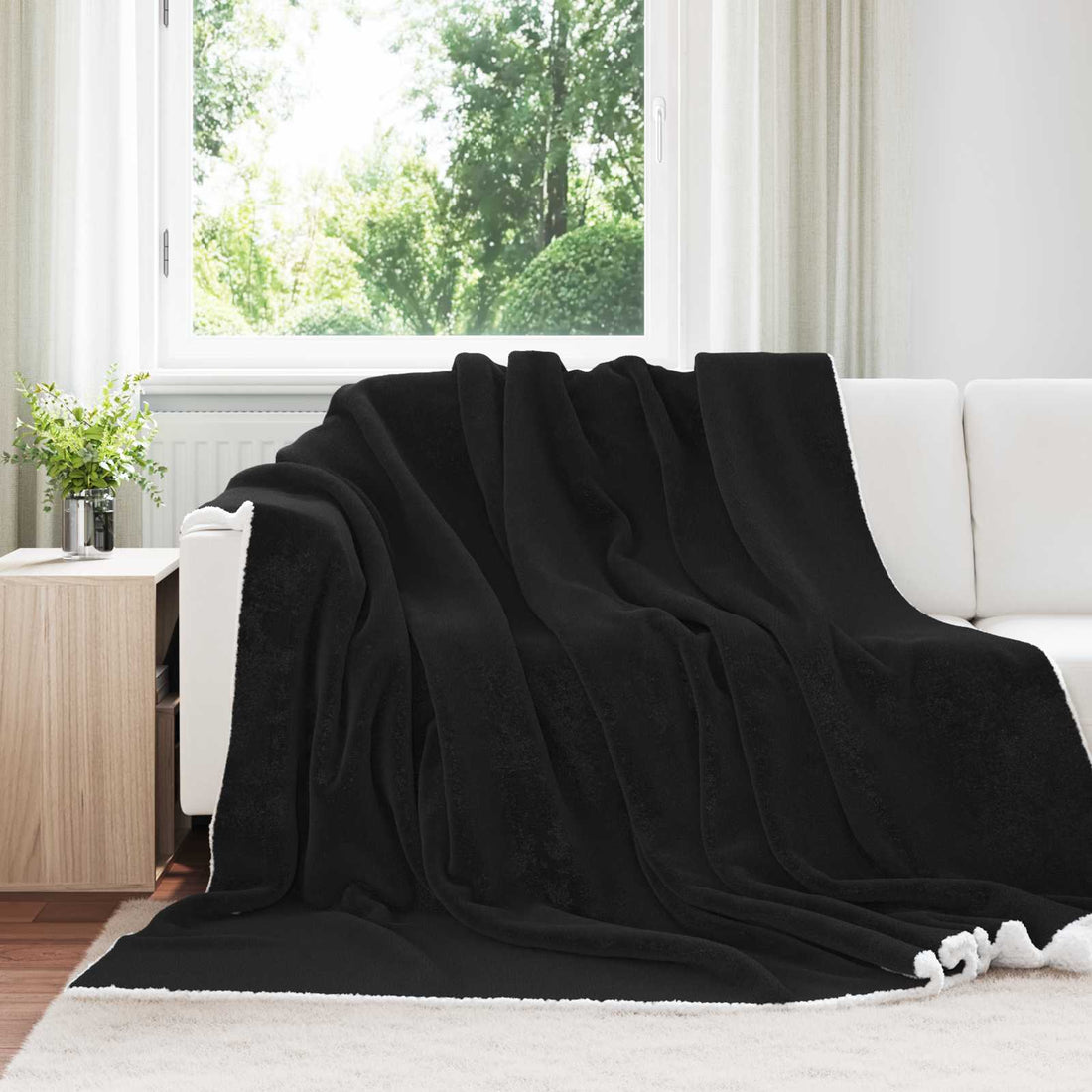vidaXL Manta Negro 220 x 240 cm 2.67 kg Lana