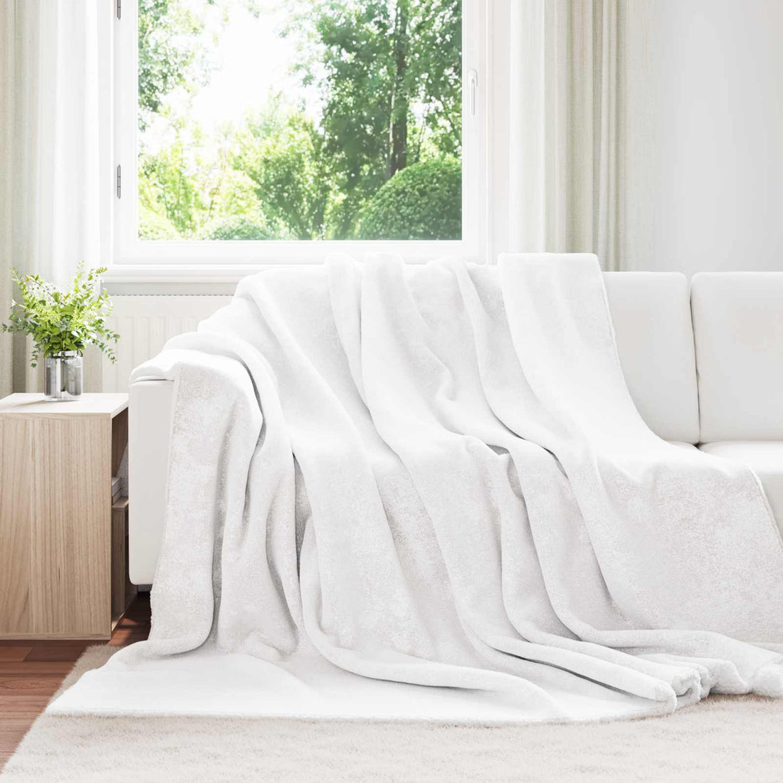 vidaXL Manta Blanco 240 x 270 cm 3.17 kg Lana