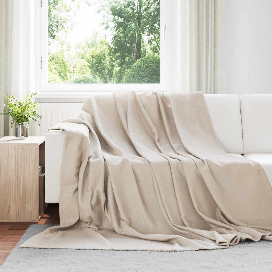 vidaXL Mantitas de Sofá 6 uds. Beige 240 x 220 cm 4.28 kg Lana