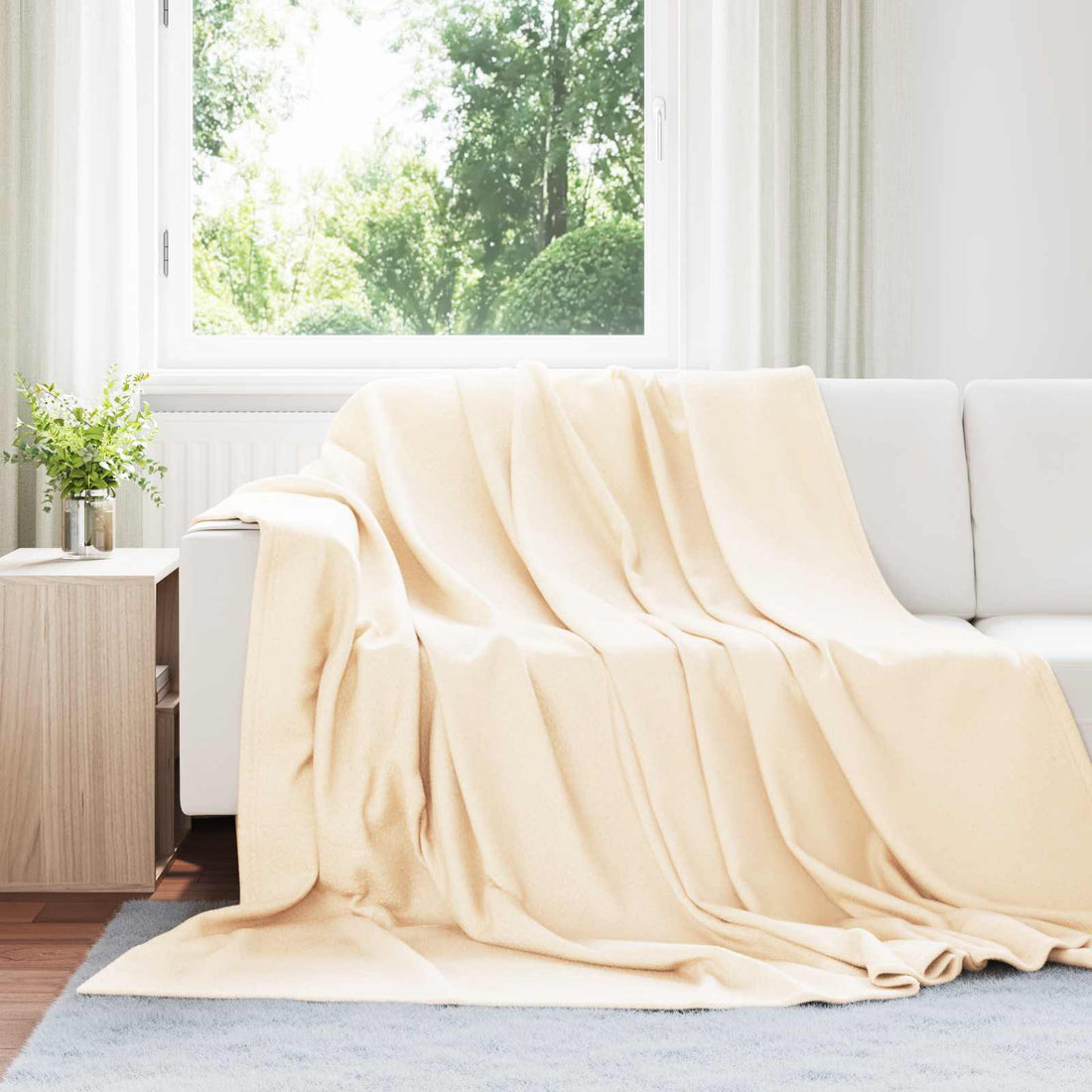 vidaXL Mantitas de Sofá 6 uds. Crema 240 x 220 cm 4.28 kg Lana