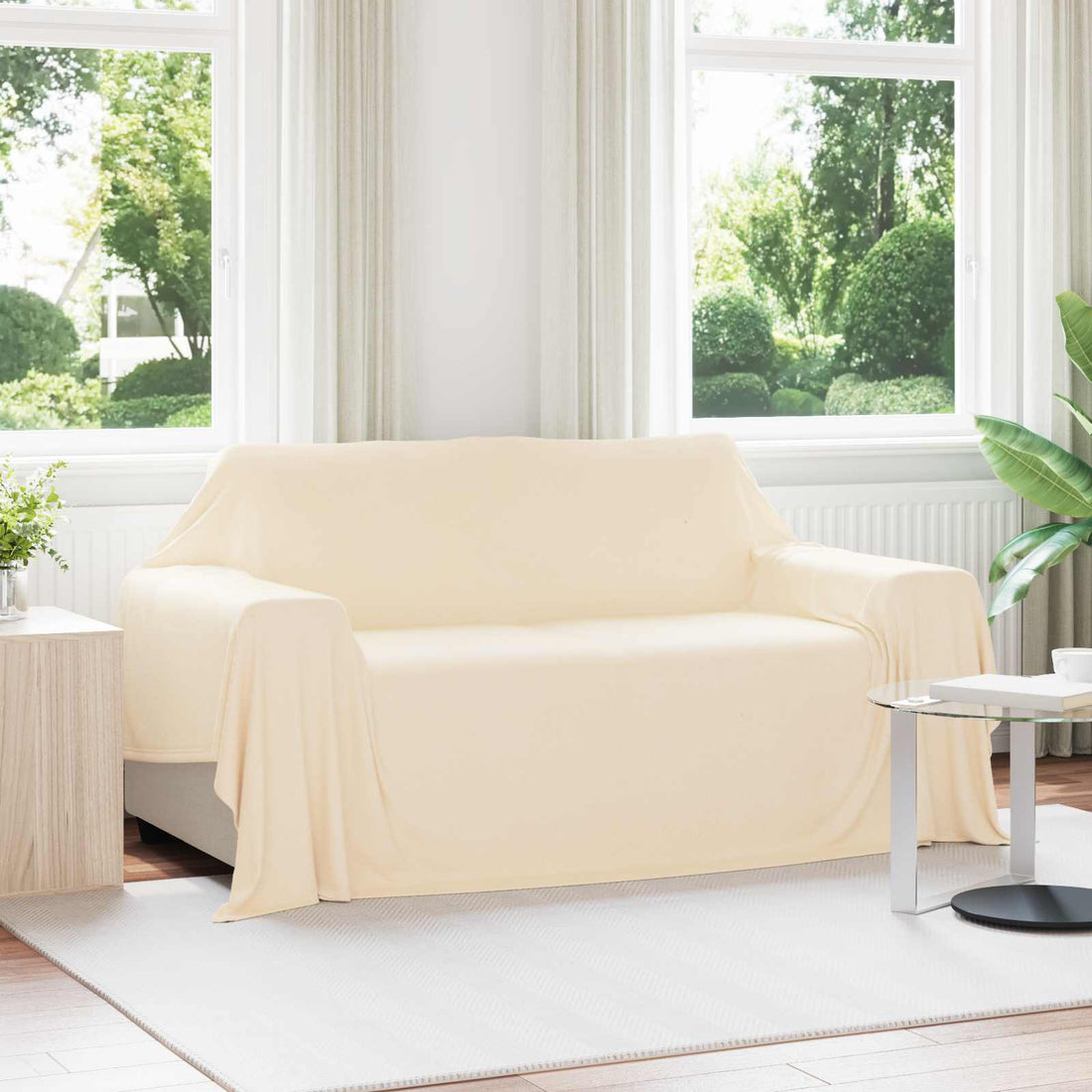 vidaXL Mantitas de Sofá 6 uds. Crema 280 x 210 cm 4.85 kg Lana