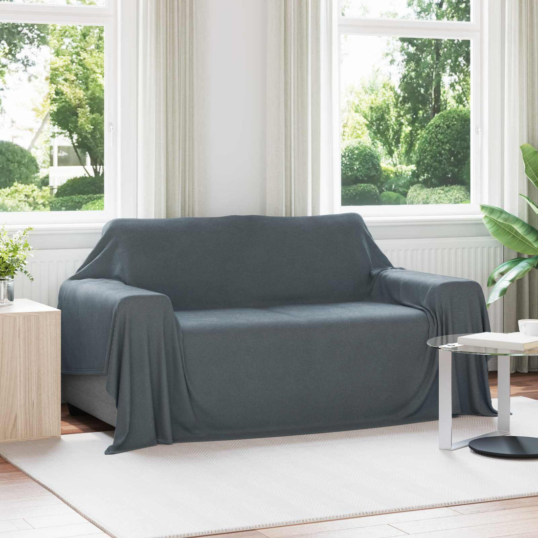 vidaXL Mantitas de Sofá 6 uds. Gris oscuro 280 x 210 cm 4.88 kg Lana