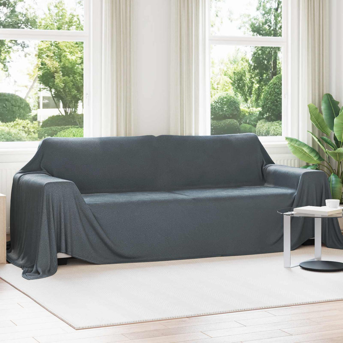 vidaXL Mantitas de Sofá 6 uds. Gris oscuro 350 x 270 cm 8.09 kg Lana