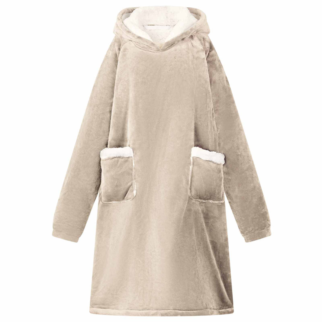 vidaXL Sudadera manta Beige M Forro Polar y Franela