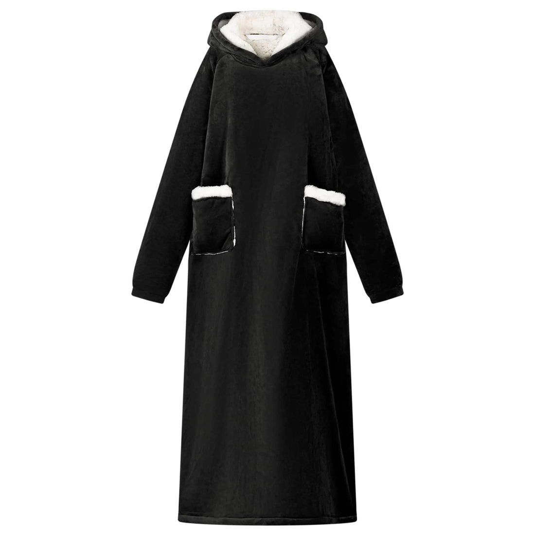 vidaXL Sudadera manta Negro L Forro Polar y Franela